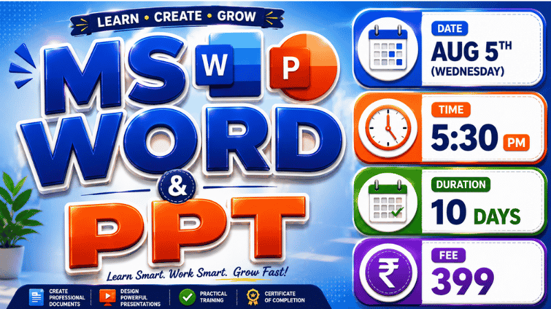 5:30PM- MS WORD & PPT