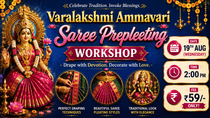 2pm-Varalakshmi Ammavari Saree Prepleeting